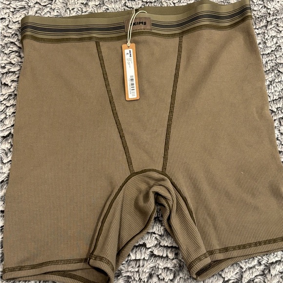 SKIMS Pants - SKIMS Ribbed Olive Green Shorts